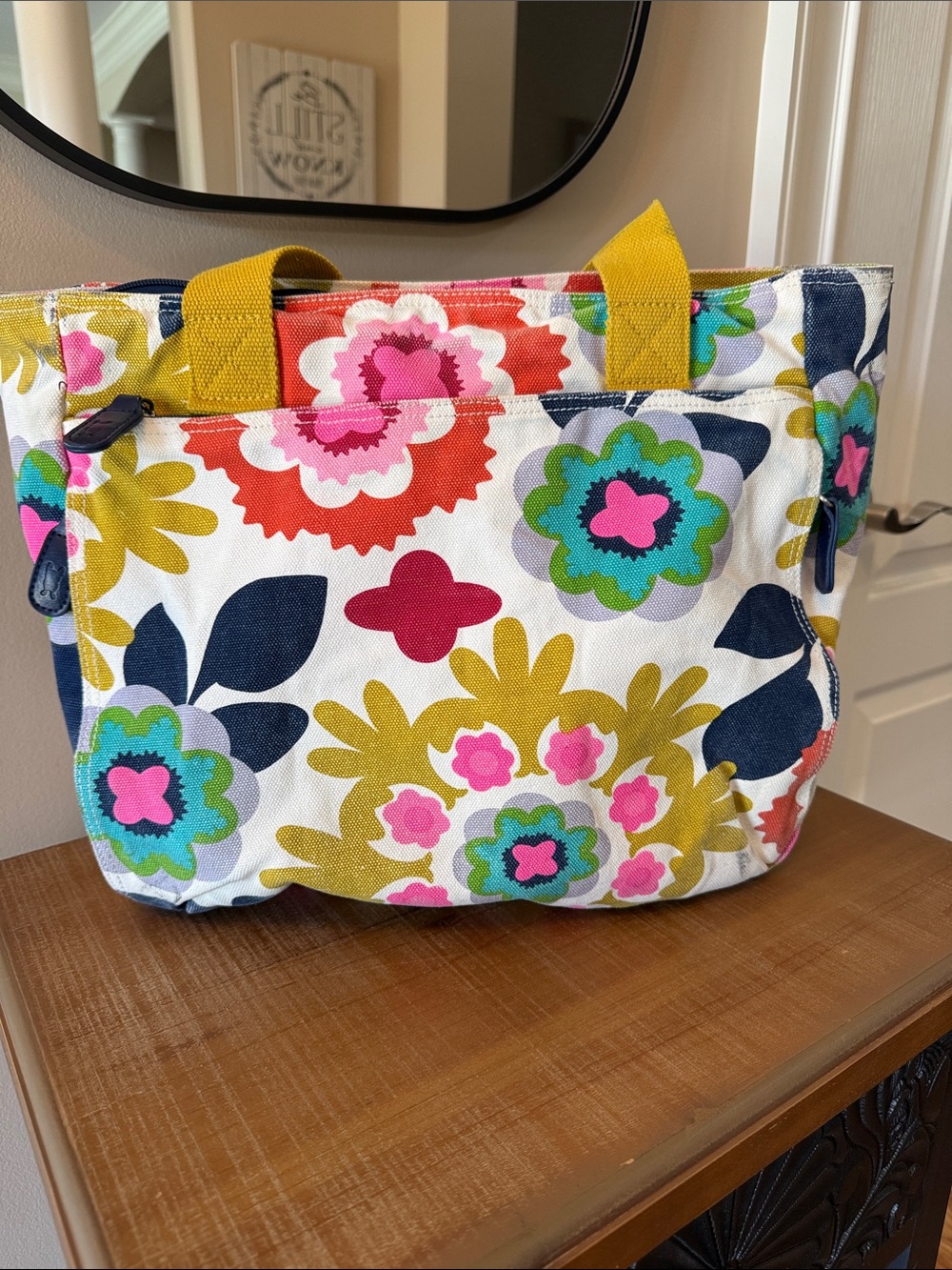 French Bull for Target Floral Canvas Yoga Tote Bag Travel Beach Diaper Bag
